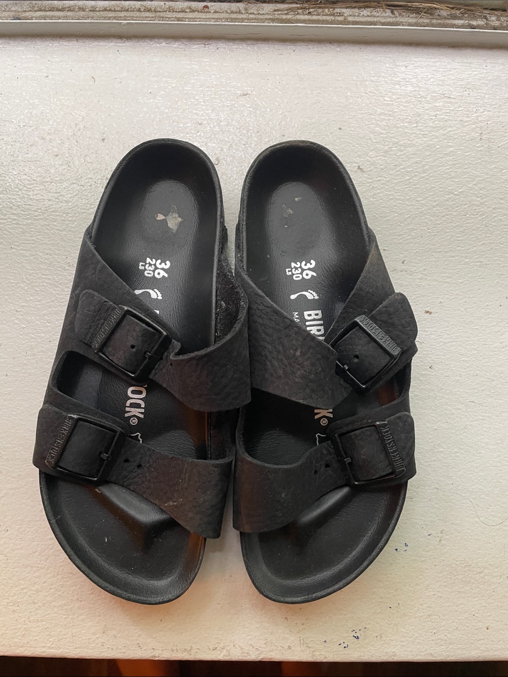 Birkenstock Arizona Black Two-Strap Buckle Sandals